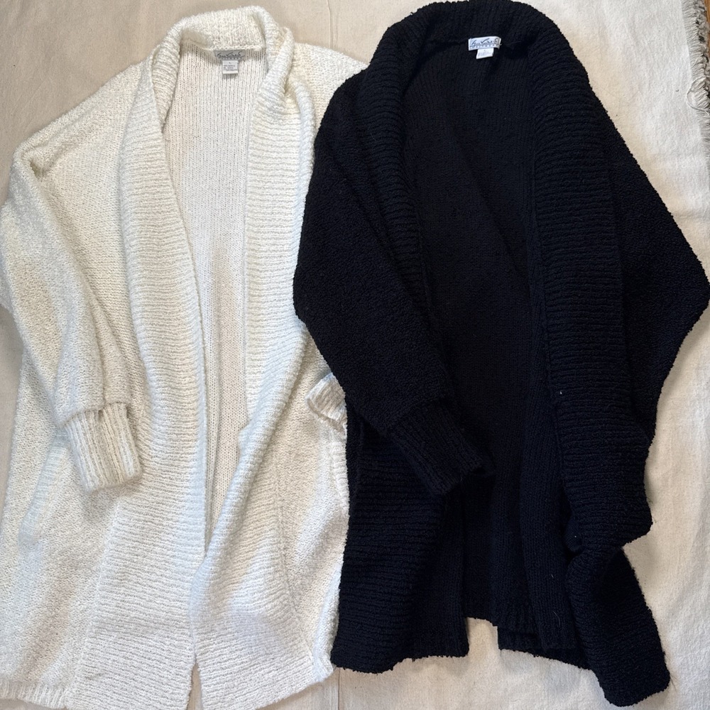 Vintage Gloria, Vanderbilt, Knitwear Open Front Cardigan, Size Large Lot Of Two